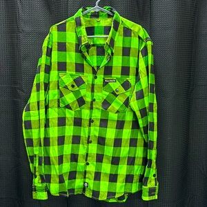 The "Incredible H" Green & Black Flannel (Hidden Snap Collars)